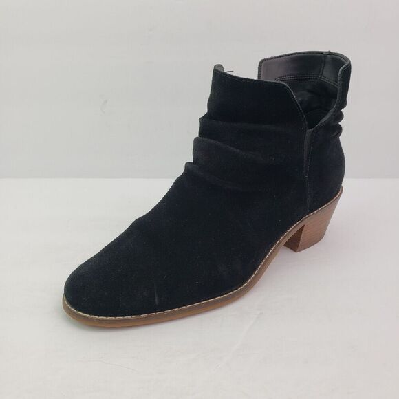 Cole Haan Alayna Slouch Womens Size 6.5 Black Suede Slouch Heeled Booties Boots - Picture 2 of 11